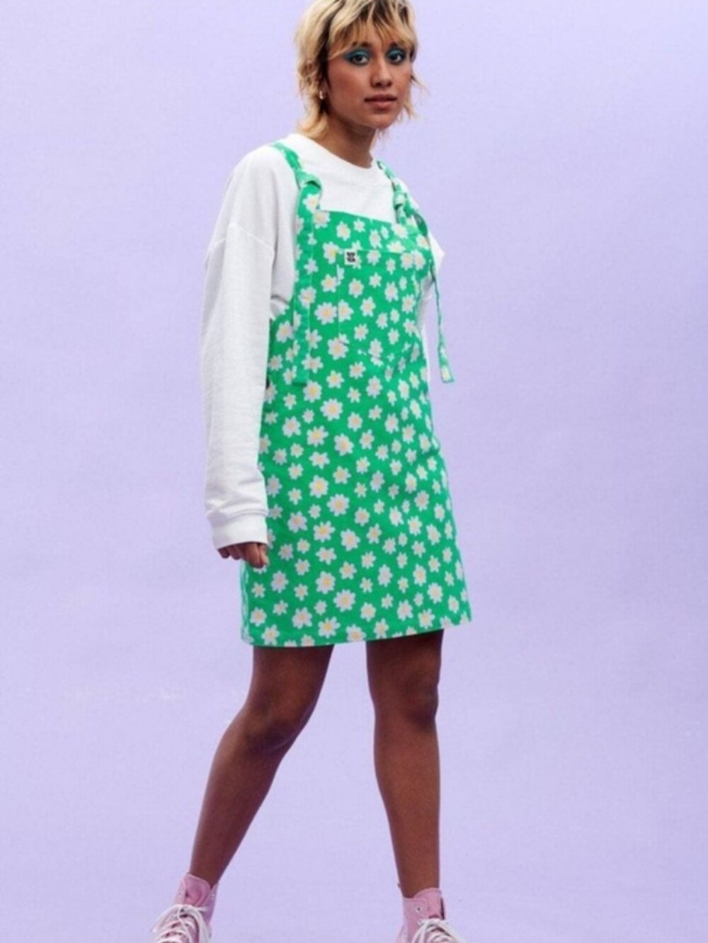 NWT Lucy & Yak Mini Pini Organic Corduroy Dress Whoopsy Daisy - Size XS